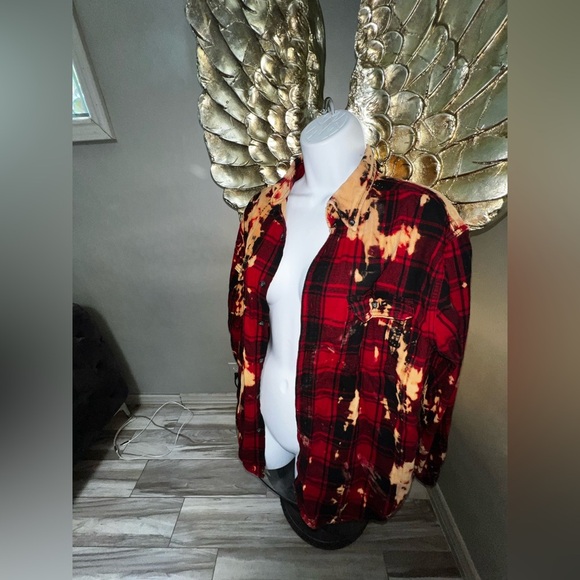 ROLLING STONES URBNVTG REWORKED FLANNEL SHIRT SIZE MEDIUM - Picture 4 of 14